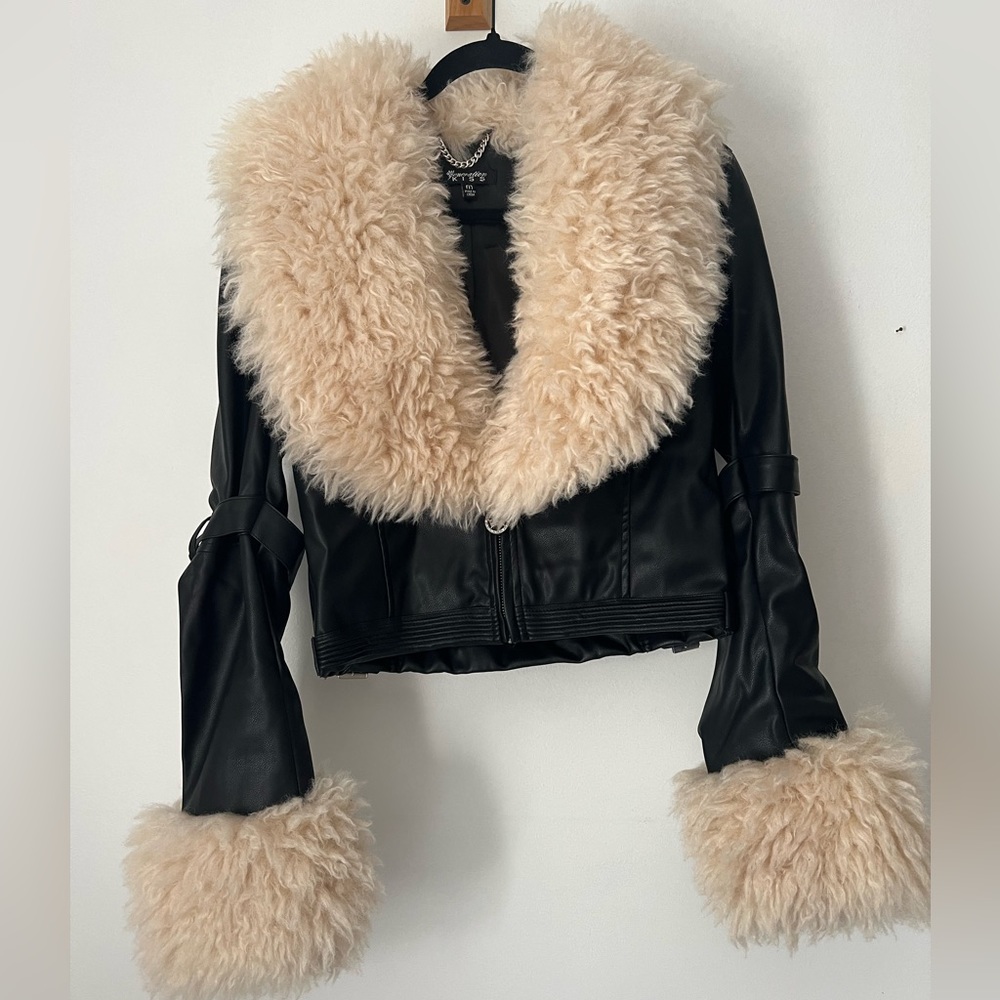 Dollskill generation kiss black leather moto jacket